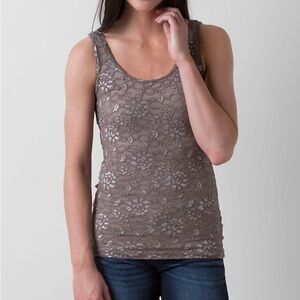 BKE Taupe Lace Tank